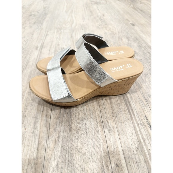 NAOT Caveran silver wedge sandals 41 - Picture 3 of 11